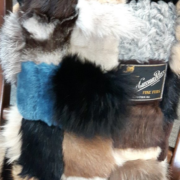 Handmade Genuine Vintage Real Fur Patchwork Pillow - Picture 7 of 12